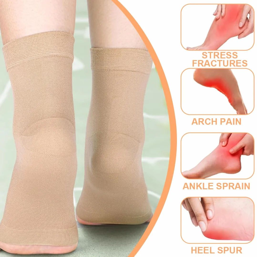 IKOPFLN 1 paio di calzini imbottiti per pattinaggio su ghiaccio con cuscinetto in gel protezione per le caviglie protezione per le caviglie per hockey skate elastiche per stivali sport, corsa