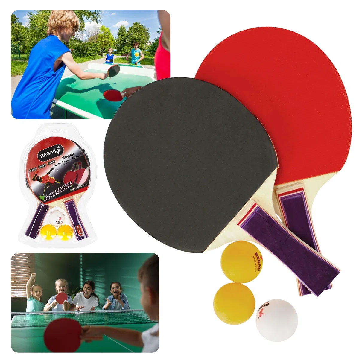 Racchette da ping-pong con palline 2 pz. MEGA CREATIVE
