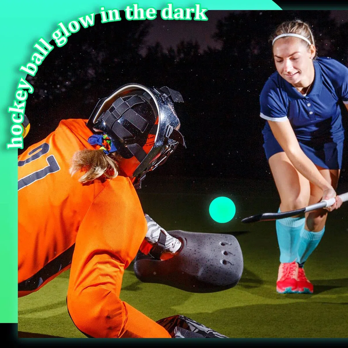 2 palle da hockey su ghiaccio che si illuminano al buio palle da hockey su ghiaccio palle sportive per hockey su ghiaccio incandescente per gioco di hockey su prato
