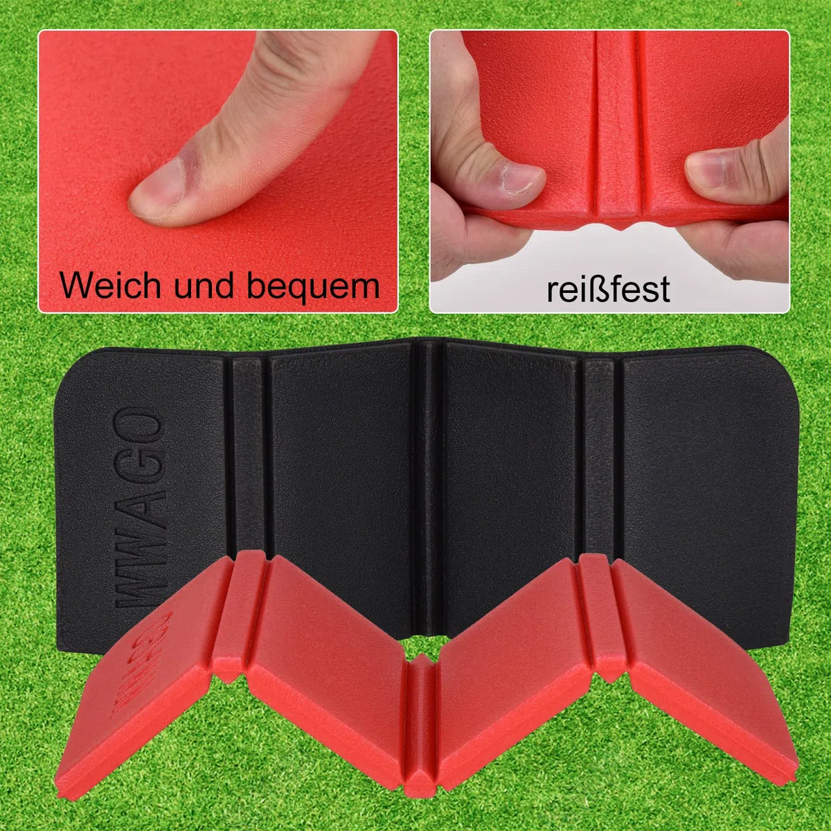 Willingood Confezione da 2 cuscini pieghevoli, impermeabili, per esterni, isolanti, per bambini, con 2 tasche, per giardino, stadio, caccia, campeggio, escursioni, picnic