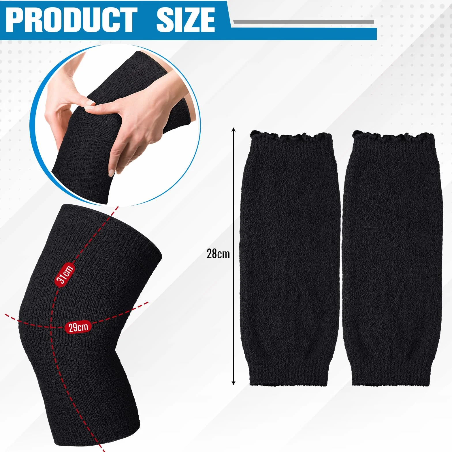 Geyoga Scalda Ginocchia Invernale Guaina Elastica per Ginocchia Cuscinetto Termico per Ginocchia Scalda Gambe Ginocchiere Antiscivolo Protezione per Ginocchia