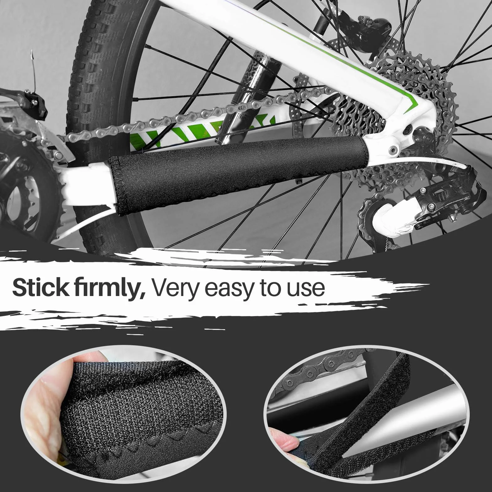VABNEER 1 Paio Batticatena batti Catena Bici Bicicletta Protezione protettore Neoprene batticatena batti Catena Bicicletta Protezione protettore Nero