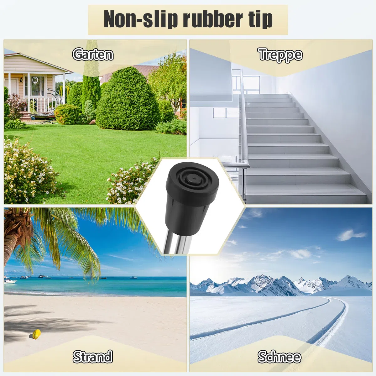 Thlevel Bastone da Passeggio Pieghevole in Alluminio Regolabile 84-93 cm Bastone per Anziani - Antiscivolo, Leggero, Portatore e Durevole - per Escursionismo, Camminata, Viaggio, Adulto…