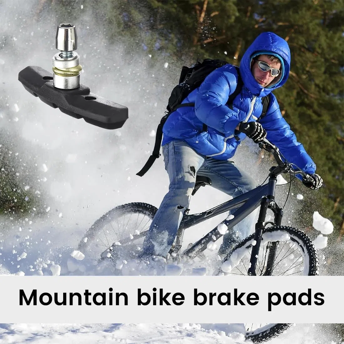 4 Paio Freni Bici, Pastiglie Freni mtb, Bike Pattini Freno 70mm V-Brake Gomma con Strumento di Installazione Nessun Rumore Durevole per Mountain Bike