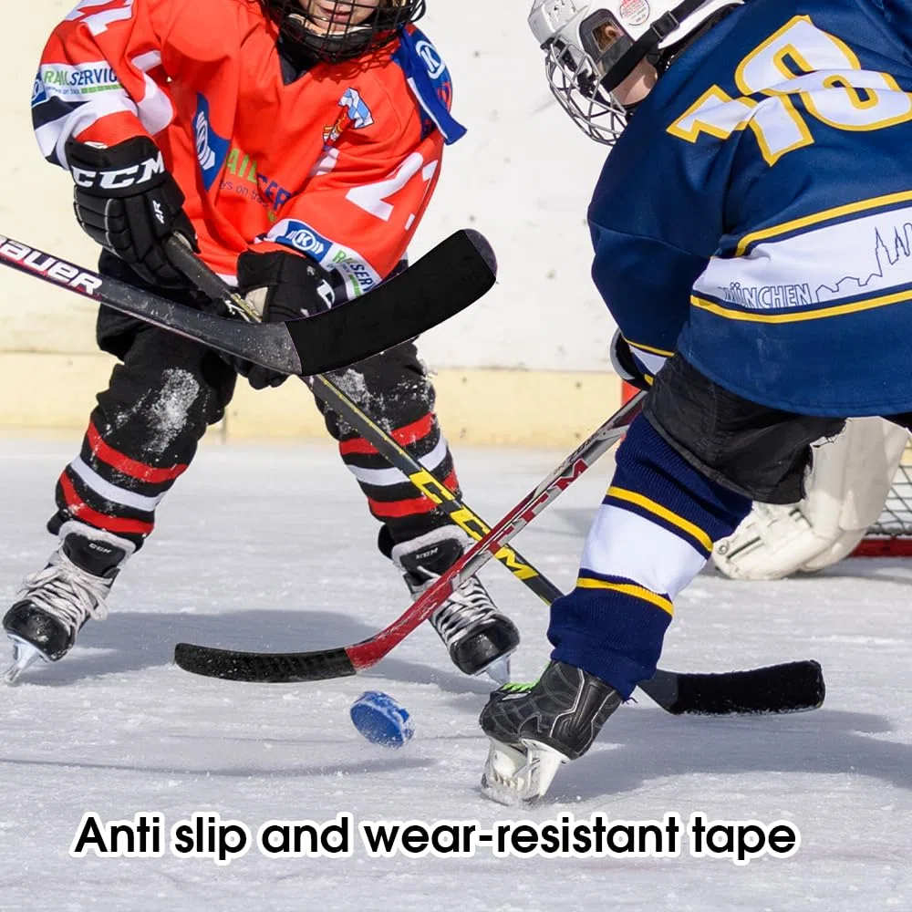 Nastro da Hockey, 25m x 25mm Nastro di Presa Anti-Scivolo per Sport su Ghiaccio Nastro Tessuto per Hockey Antiscivolo Impugnatura Bastone per Golf Tennis Badminton, Nero
