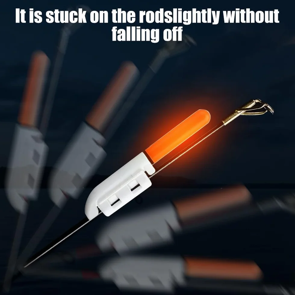 5pcs Campana di Allarme di Pesca, LED Bastoncini Luminosi Impermeabili con Fibbia Impermeabili luci a Punta di Canna da Pesca Notturna con Batteria Inclusa per la Pesca in Mare, Rosso