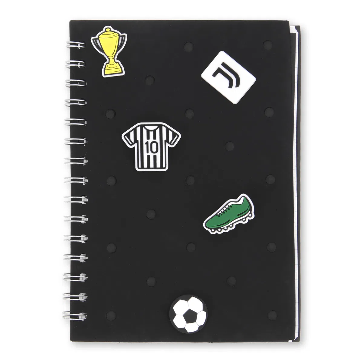 Juventus - Notebook con Patch, Quaderno a Quadretti, Prodotto Ufficiale