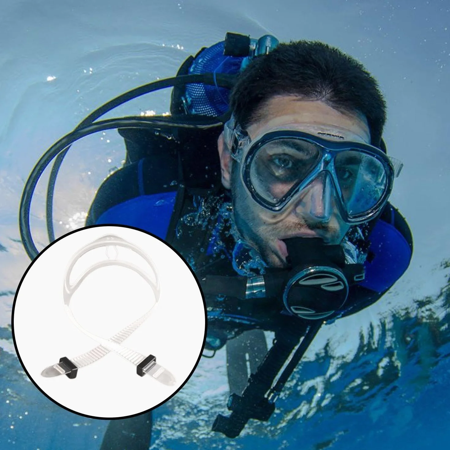 4 Pezzi Cinturini per Maschera Subacquea, Cinturini in Silicone per Maschera Subacquea, Cinturini di Ricambio per Occhiali Subacquei, Accessori per Occhiali Subacquei