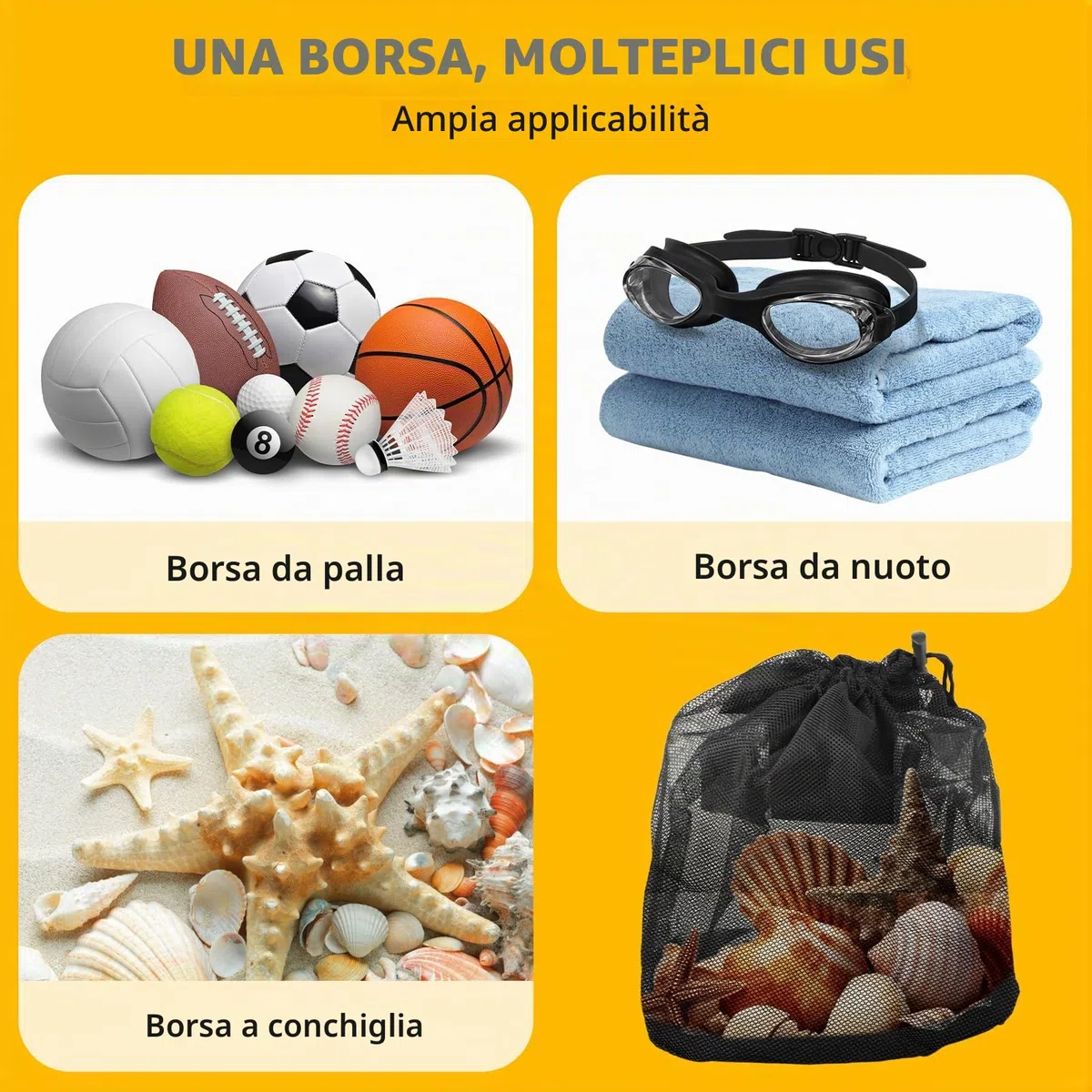Windfromort Borsa Basket 16L - Rete per 1 Pallone - Borsa da Basket Accessori - Ballnetz Pieghevole con Tasca con Cerniera e Moschettone