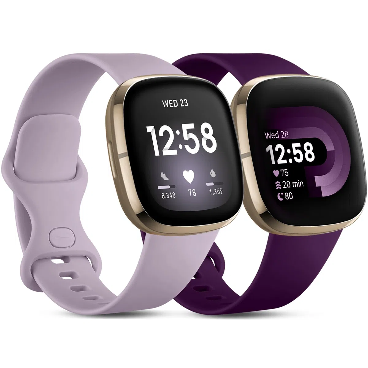 CeMiKa 2 Pacchi Compatibile con Fitbit Versa 4/Versa 3 Cinturino/Fitbit Sense/Sense 2 Cinturino, Morbido Sportivo di Ricambio Cinturini Compatibile con Fitbit Versa 4/Versa 3/Sense, Piccolo Grande