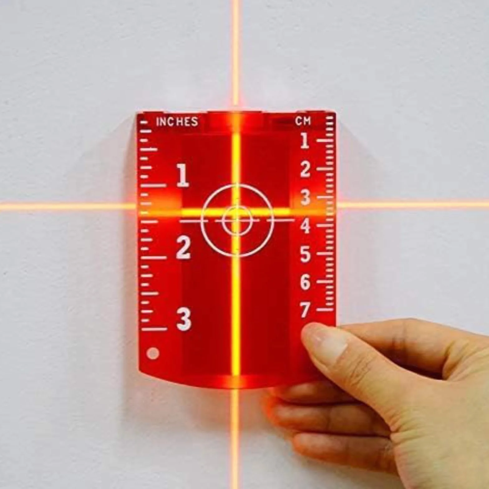 Bersaglio Laser Magnetica, 2 Pezzi Target Laser rosso Con Riflettori, Piastra Bersaglio Laser Targhetta Target Per Livelle Laser Con Pollici/Centimetri Per Allineare Livelli Di Linea Laser