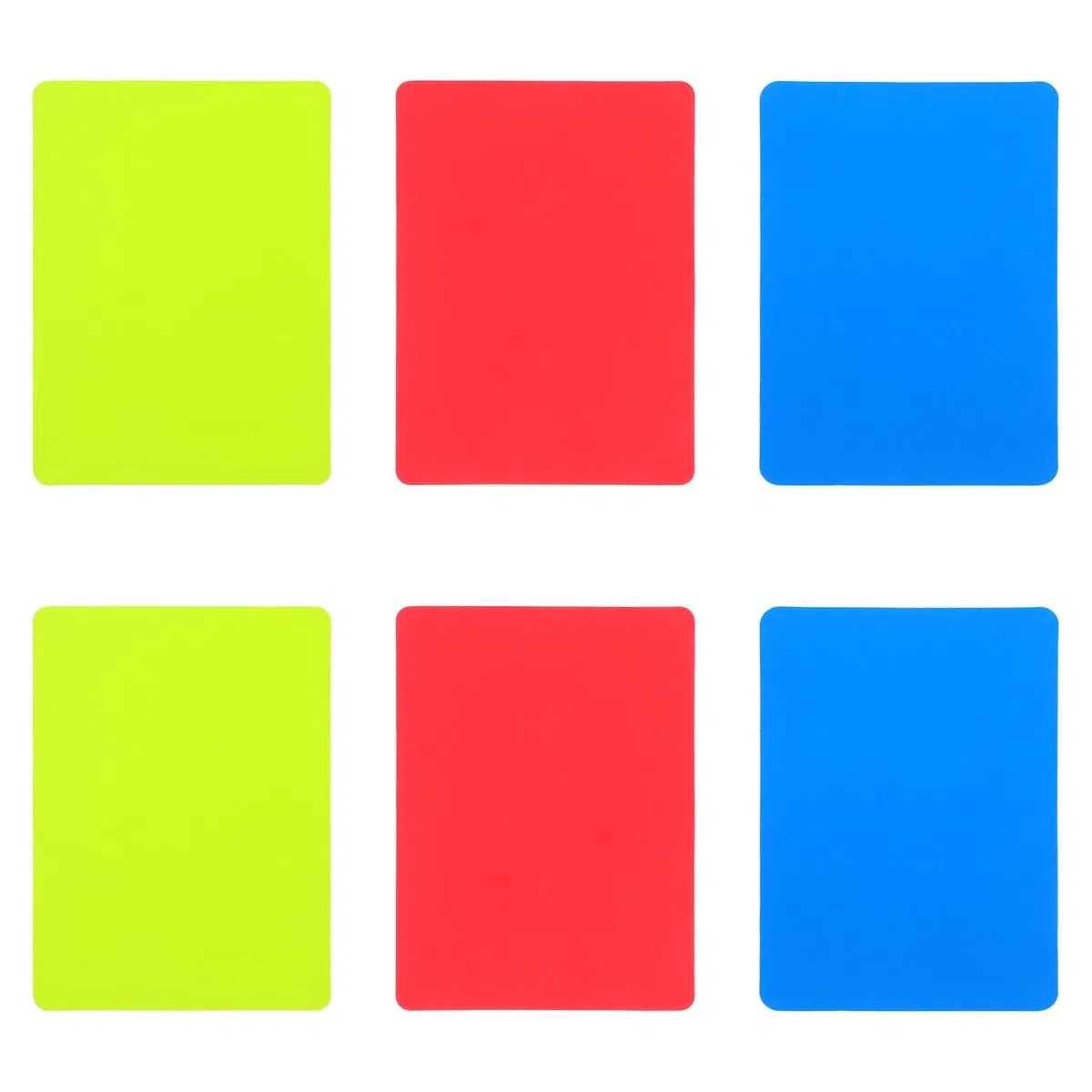 ibasenice Set di 6 biglietti da arbitro in PVC spesso con carte rosse gialle e blu, facili da maneggiare, resistenti alle intemperie, per giochi di pallacanestro, adatti per professionisti