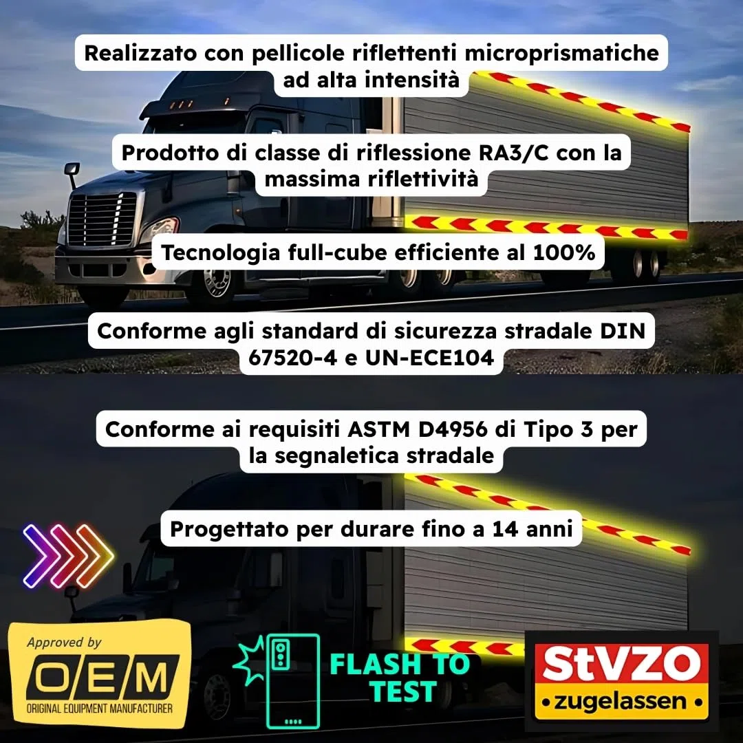 DIN67520 ECE104 - Nastro riflettente riflettente di sicurezza, impermeabile, riflettente, per auto, moto, casco da bicicletta, realizzato con grado 3 m, 5 pezzi, 30 mm x 152 mm