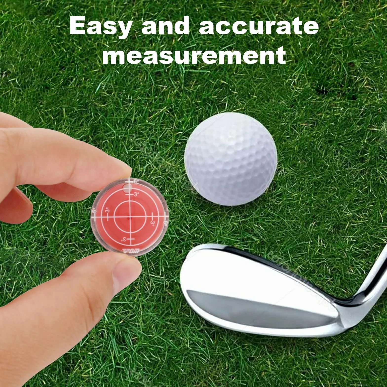 Golf Green Reader, Golf Ball Marker with Level, Alta Precisione, Putt Green Reader, con Magnetica Golf Hat Clip, per Interni Esterni (Rosso)