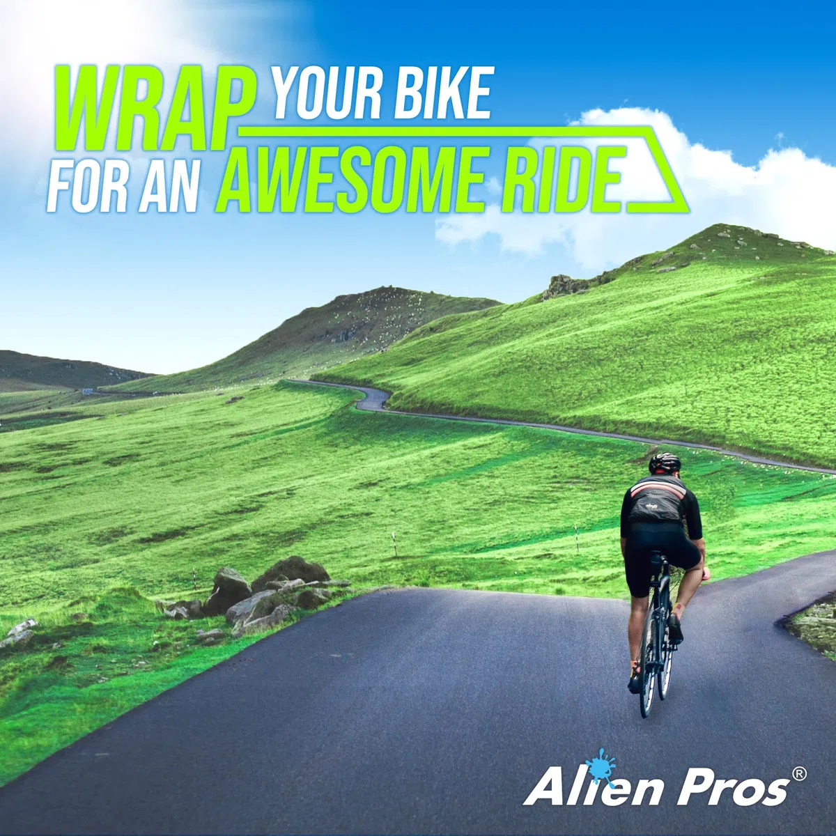 Alien Pros Nastro Manubrio Bici Nuovo Modello EP+ (Set di 2) - Avvolgi la Tua Bici per Una Guida Comoda e Fantastica - Migliora la Presa della Bici (Nero)