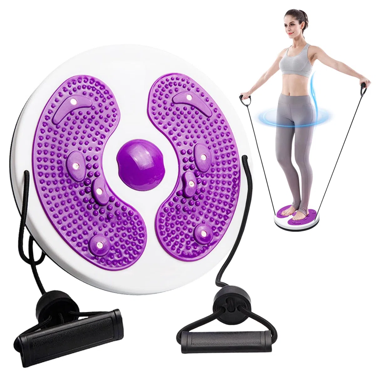 Twist Waist Disc Board Disco Rotante Fitness con Fune di Trazione Breaking Limits Slimmy Pedana Rotante Dimagrante Multi-funzionale massaggio ai piedi magnetico Attrezzatura per il fitness adulti