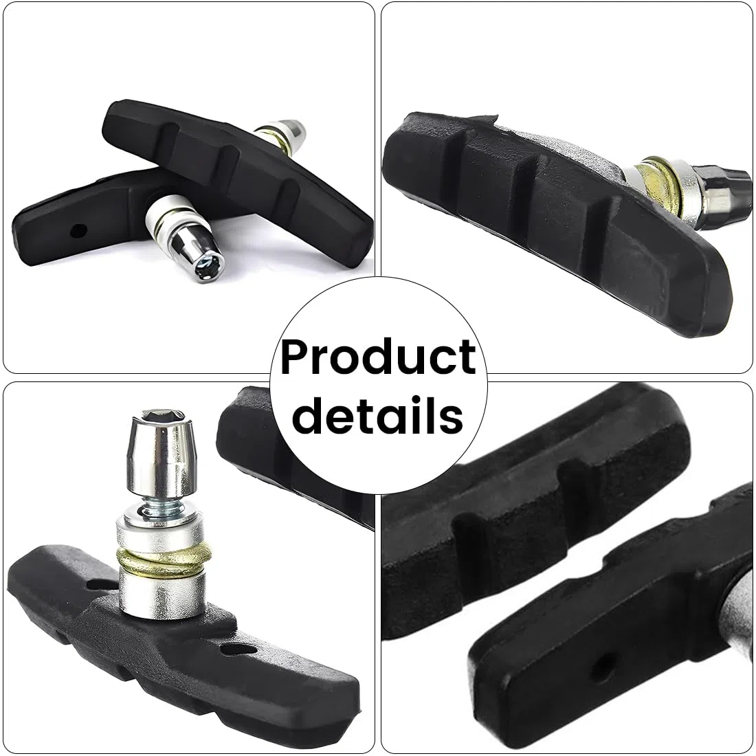 4 Paio Freni Bici, Pastiglie Freni mtb, Bike Pattini Freno 70mm V-Brake Gomma con Strumento di Installazione Nessun Rumore Durevole per Mountain Bike