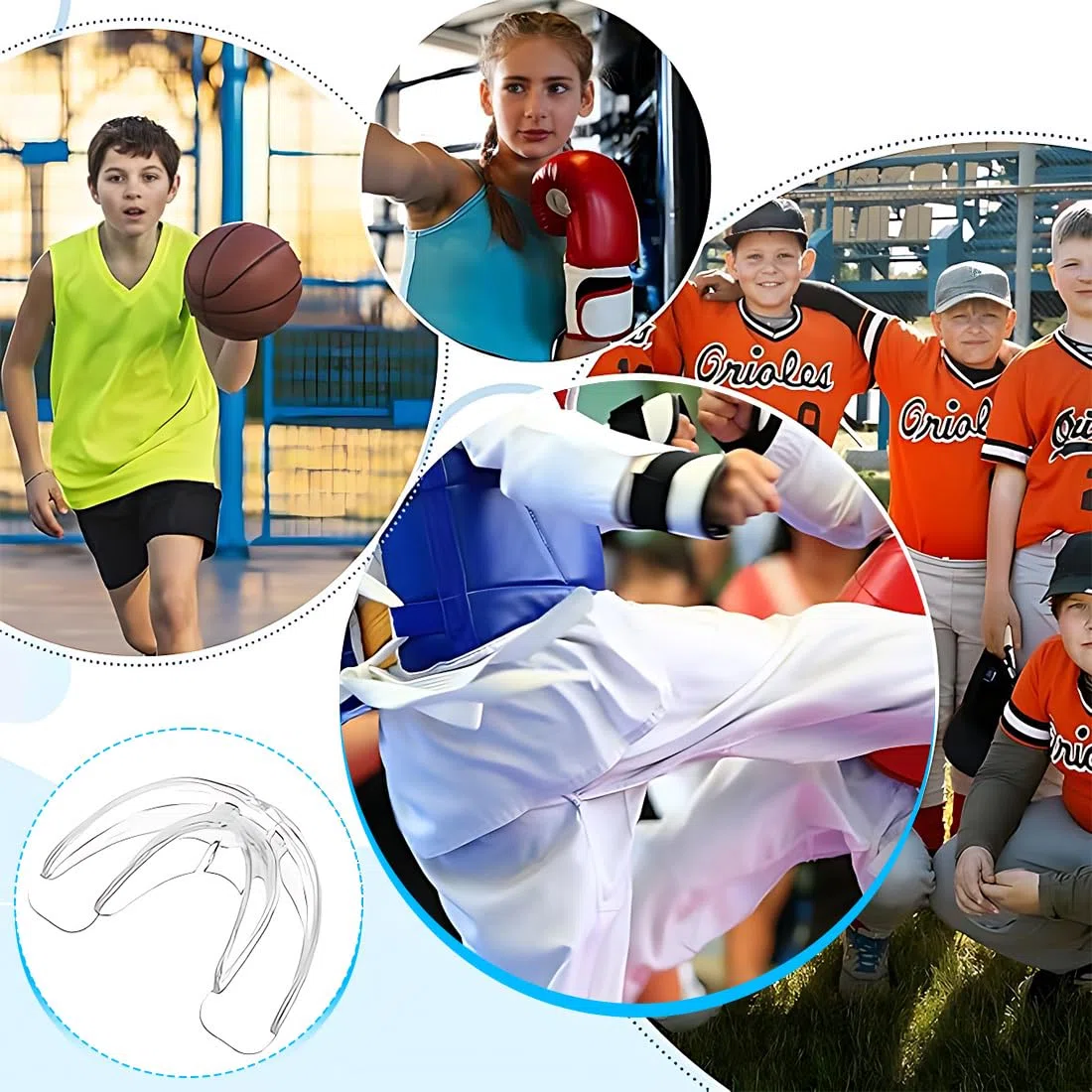 2 Pezzi Paradenti Per Adulti, Paradenti Sportivo Adulti e Bambini Contatto Completo per Tutti Gli Sport, tra Cui Rugby, MMA, Hockey, Judo Arti Marziali e Boxe (Trasparente)