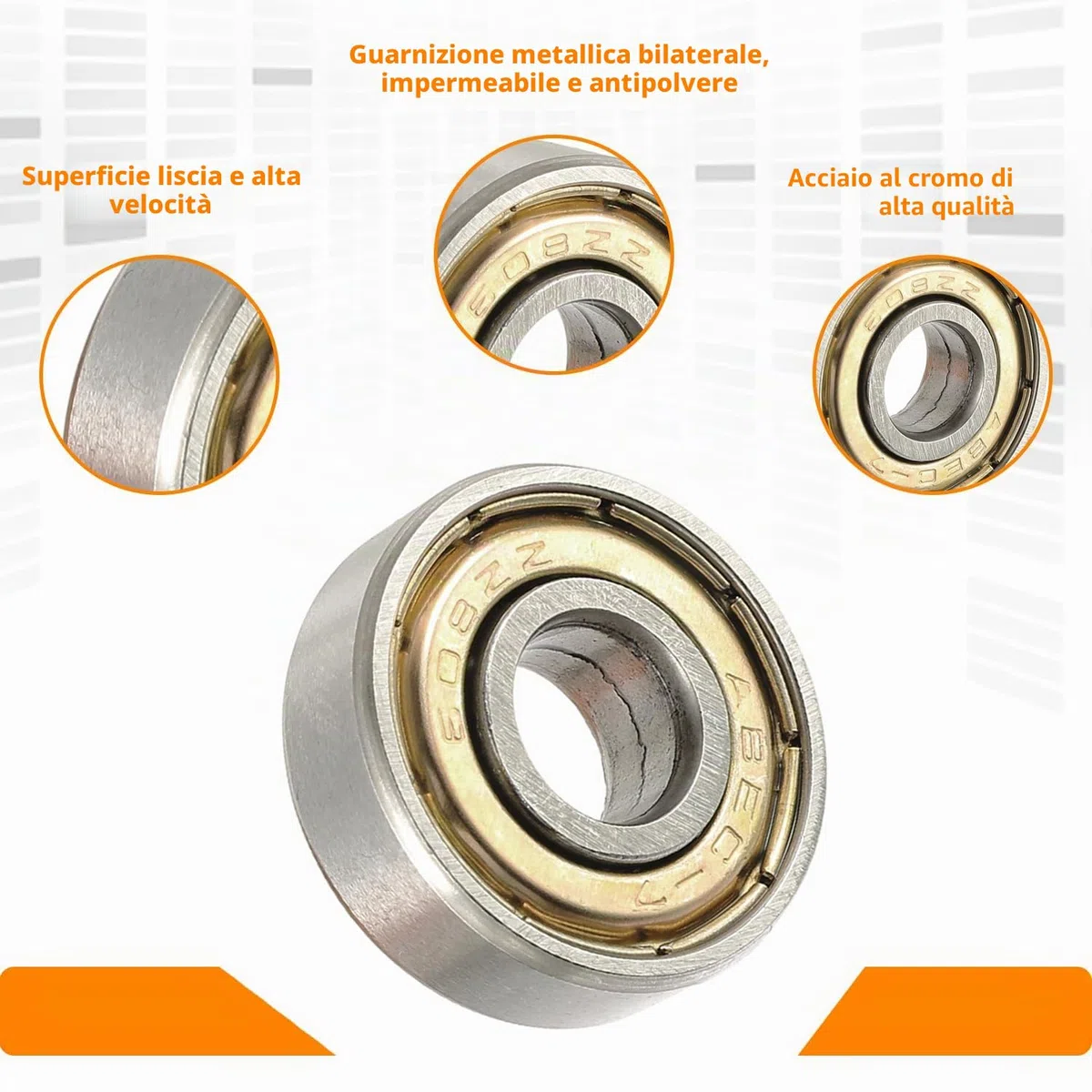 40 Pezzi 608 ZZ Cuscinetto A Sfera, Cuscinetti a Sfera in Miniatura, Miniature Groove Cuscinetti a Sfere, per Skateboard, Scooter, Pattini in Linea (8 mm x 22 mm x 7 mm)