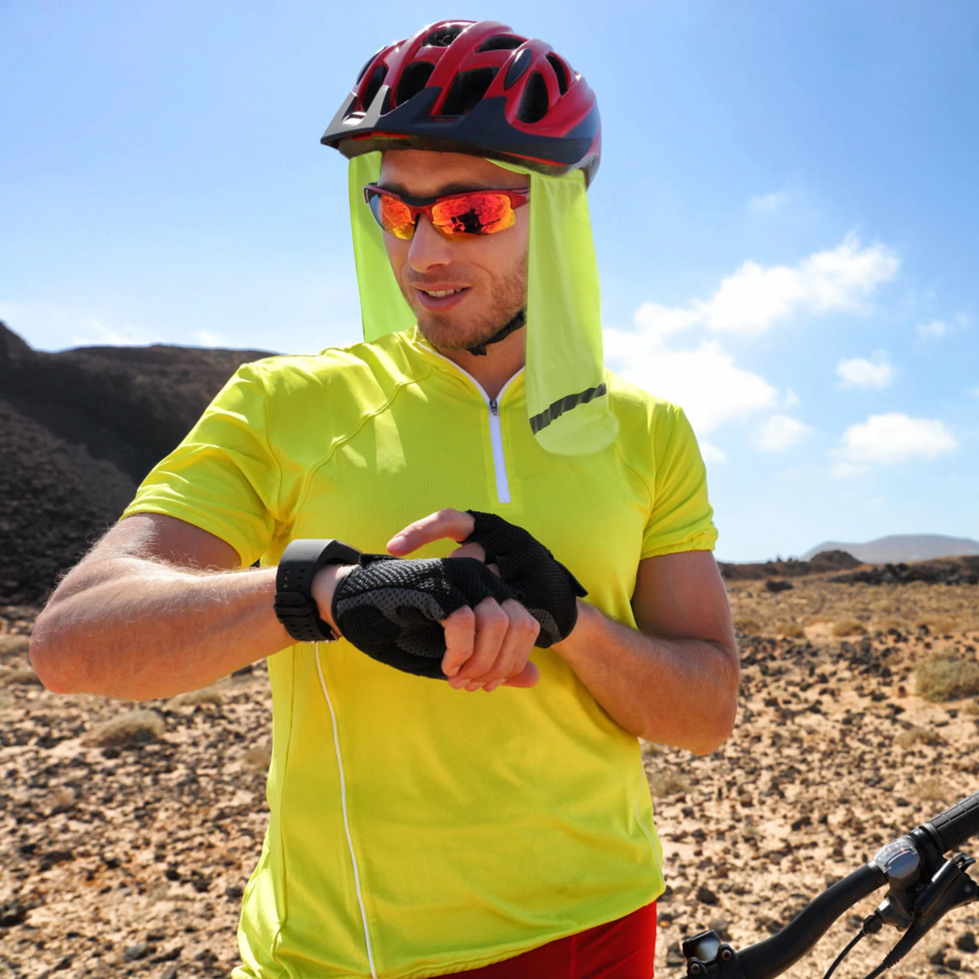 Bandana Ciclismo Fodera per Elmetto con Patta sul Collo Berretto che Assorbe il Sudore per Equitazione all'Aperto Donna Uomo 3 Pezzi