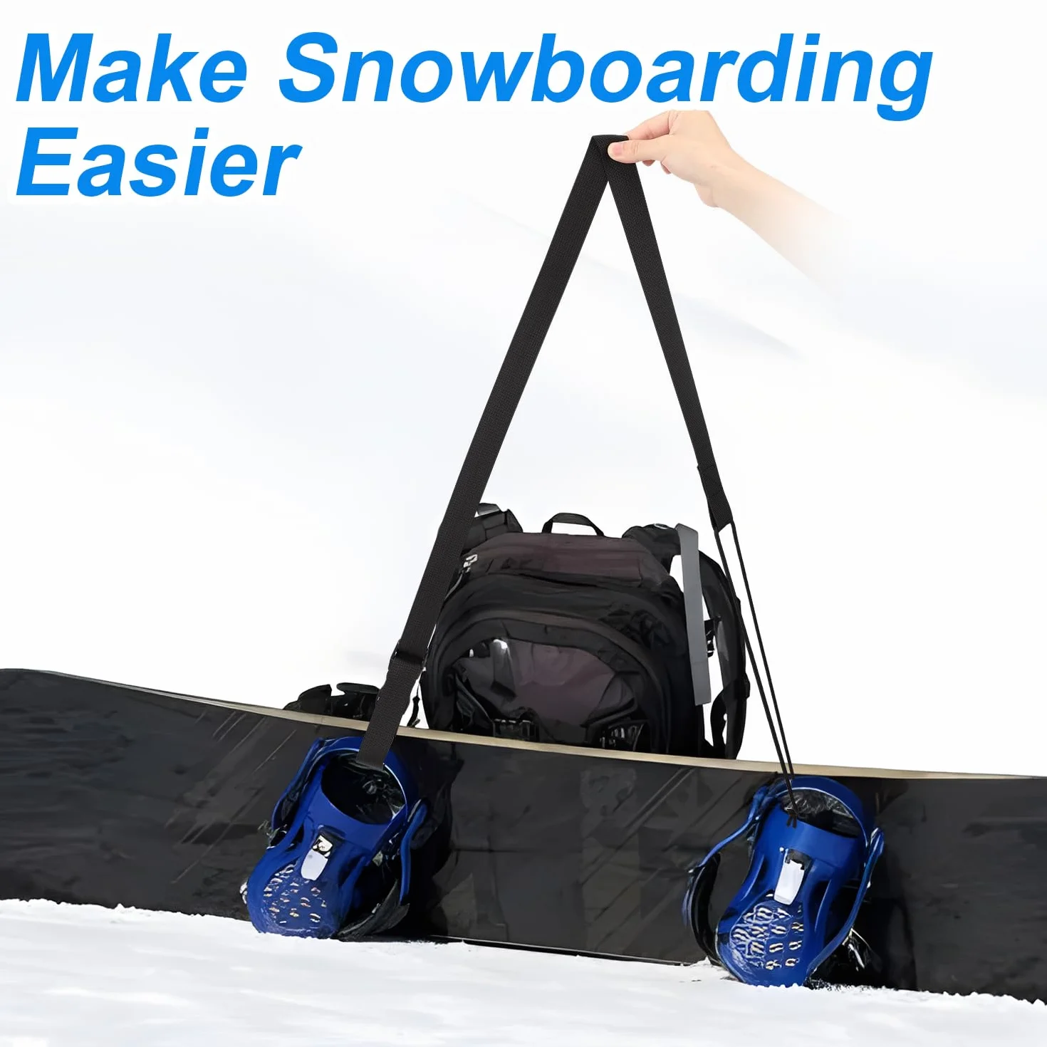 PEUTIER 2 Pezzi Guinzagli da Snowboard, Regolabili Cinghie Attacchi Snowboard Leash Accessori da Sci per Uomini Donne Bambini Adolescenti per Allacciare Gli Scarponi da Snowboard (Nero)