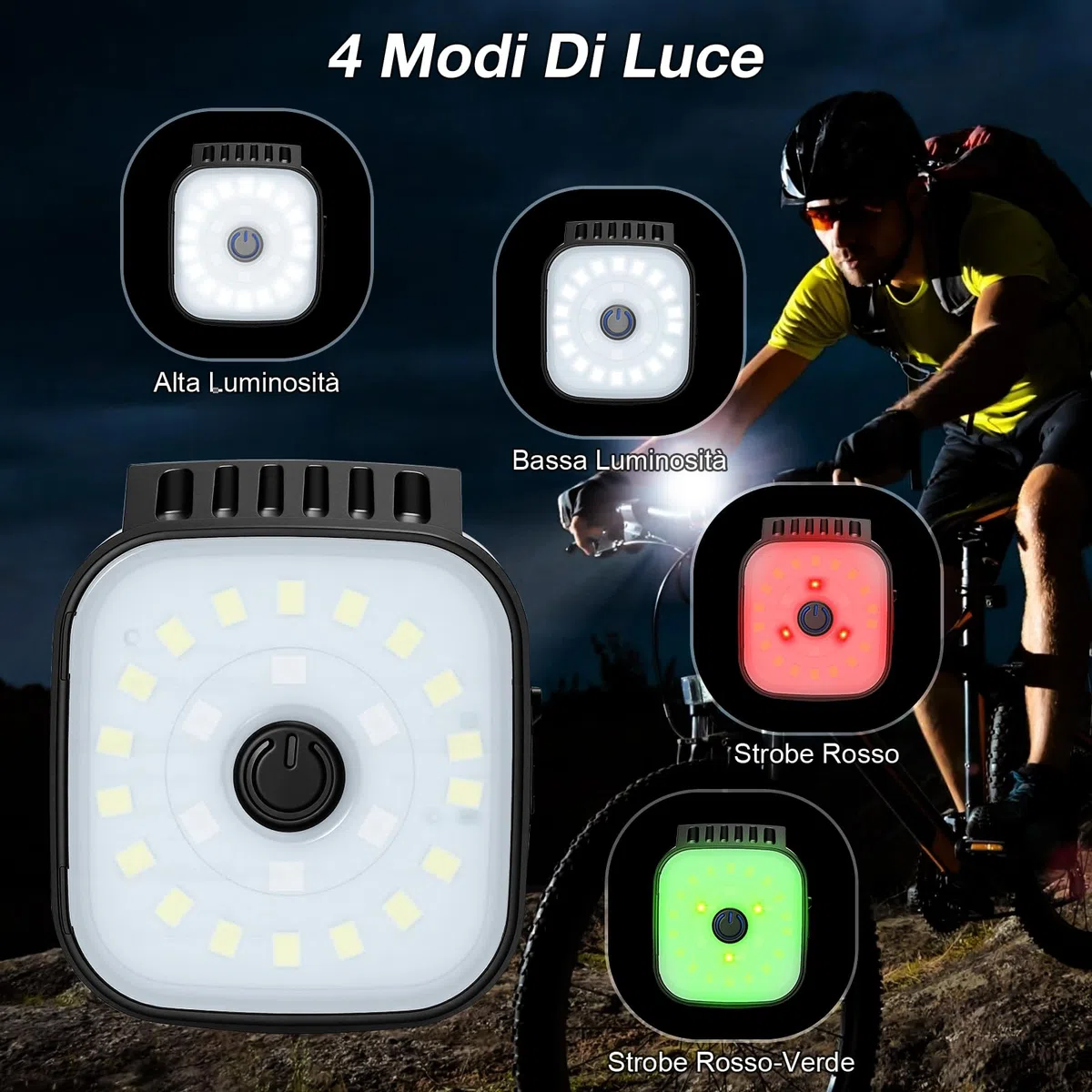 2 lampade LED con clip, clip USB con luce intermittente per jogging, lampada con clip USB ricaricabile per esterni, luce per jogging con 4 modalità di illuminazione, adatta per jogging