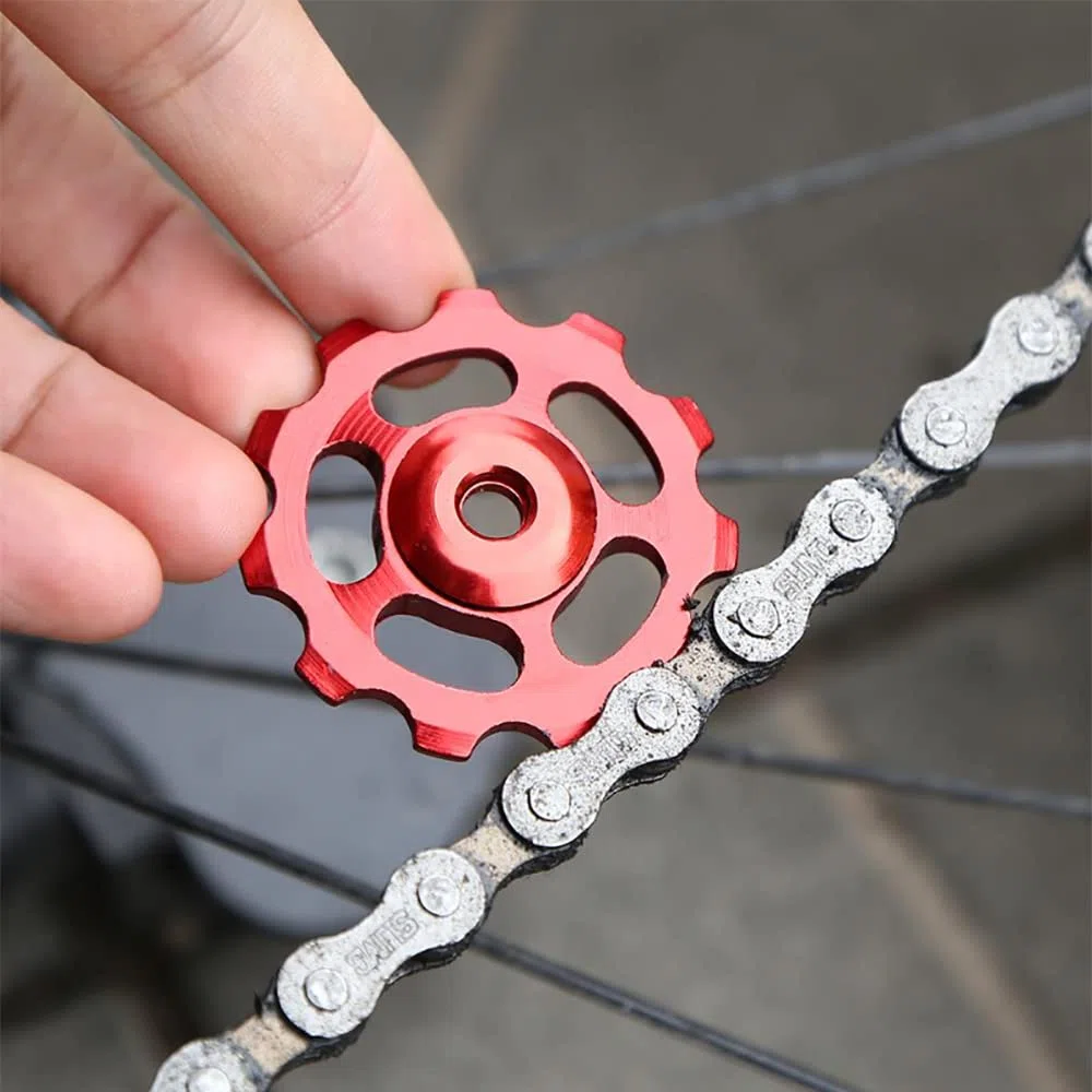Riloer 11T - Puleggia per bicicletta MTB e da strada in lega di alluminio, guida per deragliatore, rullo di tensione, parte di accessori per biciclette