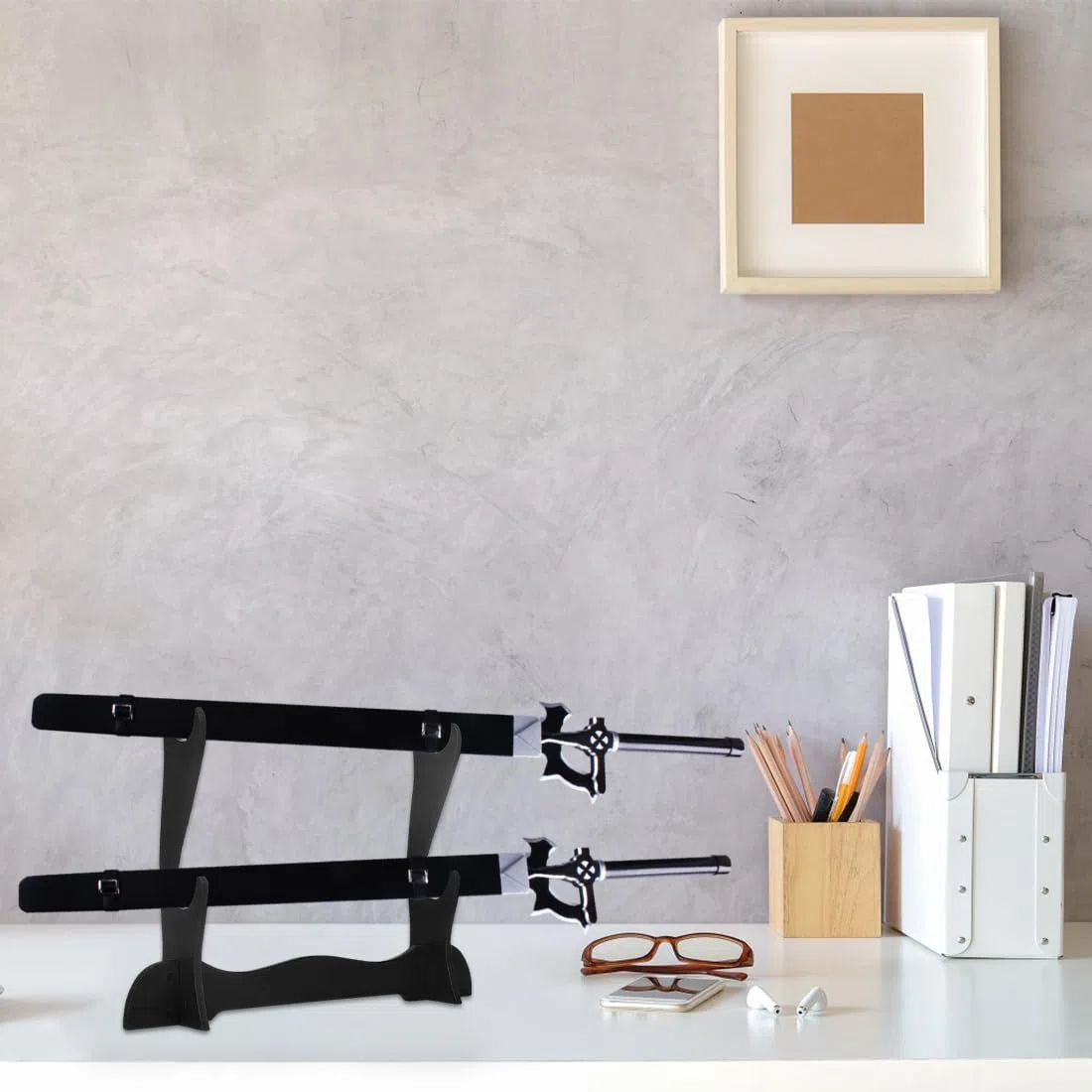 Supporto Espositore Piedistallo Stand da Tavolo per Katana Samurai in Legno, Supporto per Spada, Espositore per Spada, Supporto per Katana, Supporto per Espositore per Samurai per Spada Laser