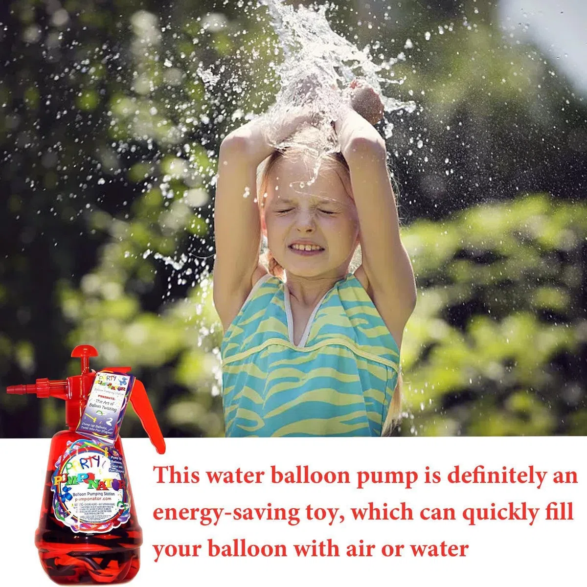 Water Balloon Pump Set - Convenient Air Balloon Water Pump,Hand Air Balloo-n Pumps | Balloons Filling Station Bottle With 500 Balloons Easy To Use For Summer Days
