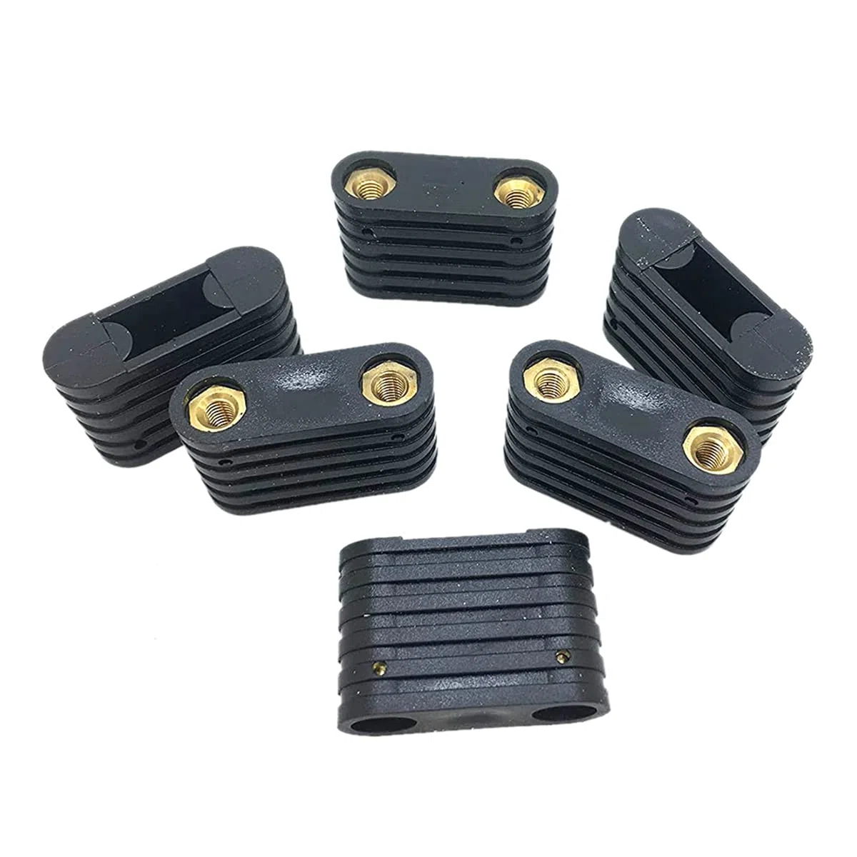 6Pcs Windsurf Plastica Nero 2-Hole Footstrap Inserto Windsurf Board Footstrap Ricambio Surf Accessori