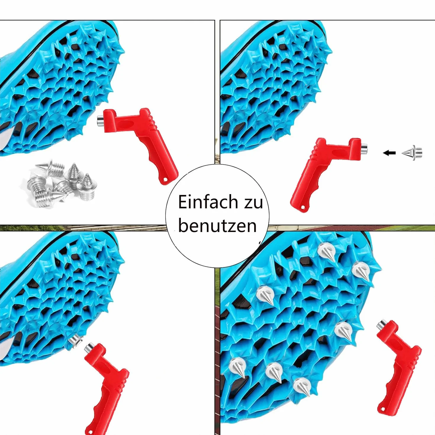 LATRAT 14 picchetti da 6 mm con 1 chiave, picchetti stabili per salto, corsa, escursionismo, plastica, passerella