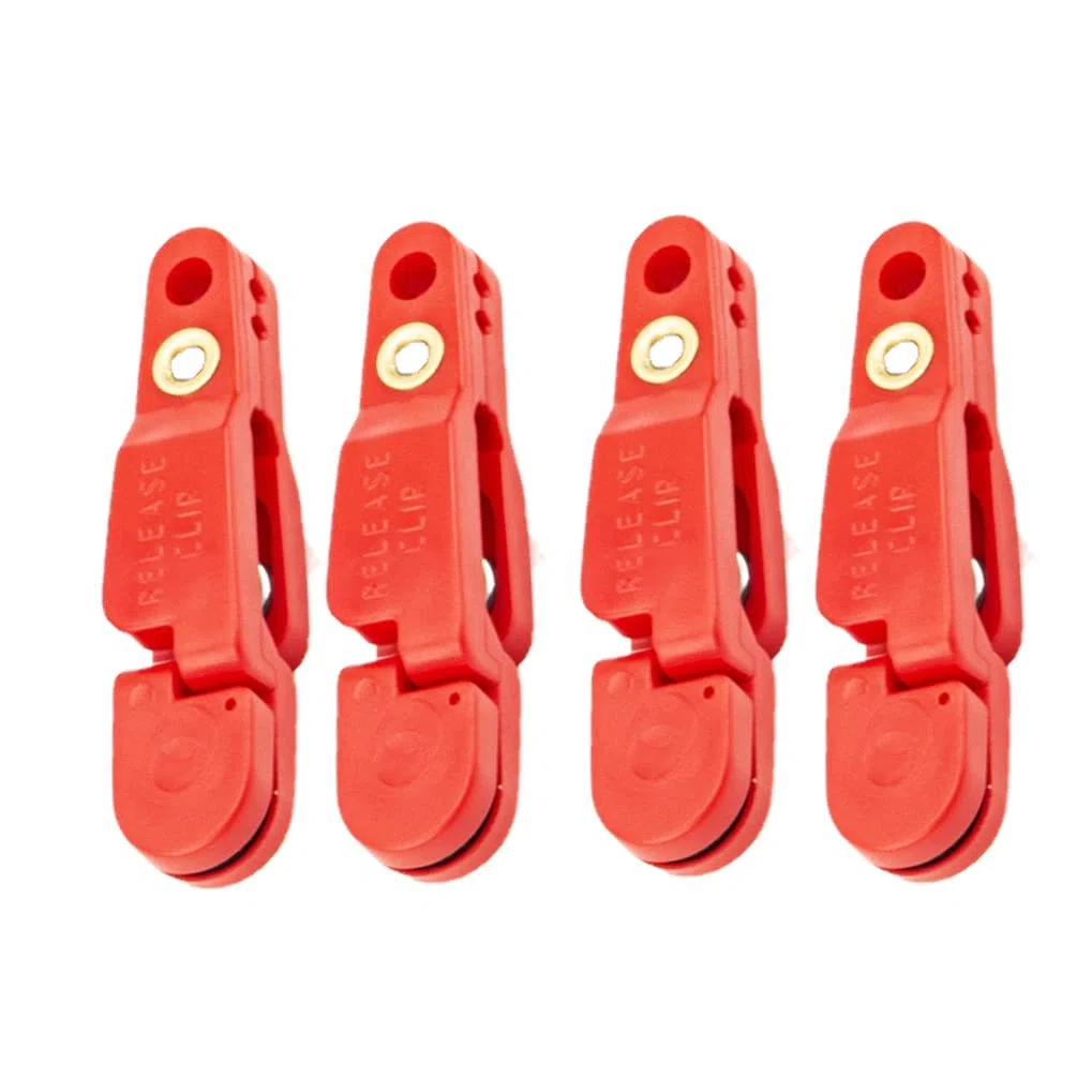 4 Clip a Scatto a Tensione Pesante per aquiloni, Planer, downrigger, Pesca a traina (Rosso)