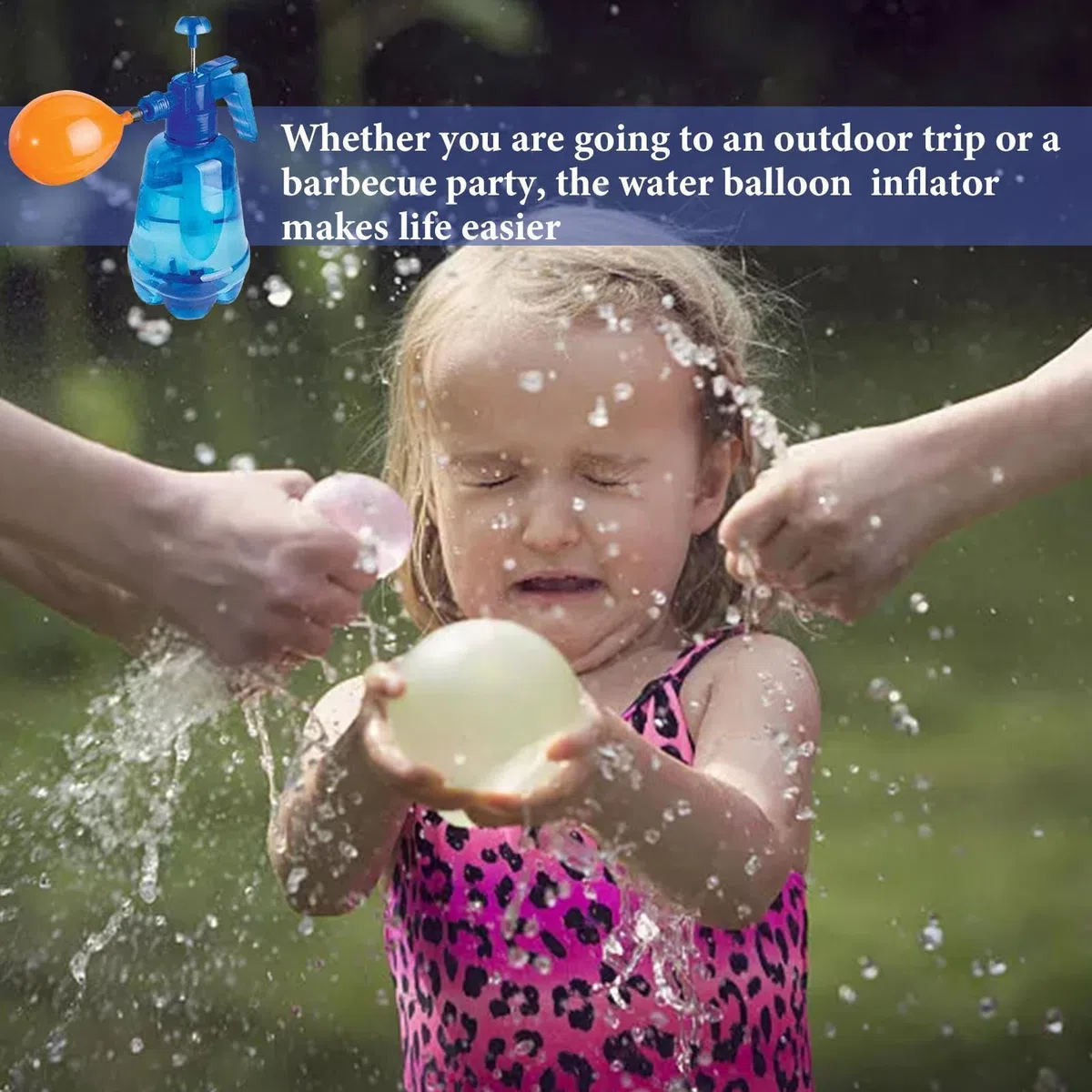 Water Balloon Pump Set - Convenient Air Balloon Water Pump,Hand Air Balloo-n Pumps | Balloons Filling Station Bottle With 500 Balloons Easy To Use For Summer Days