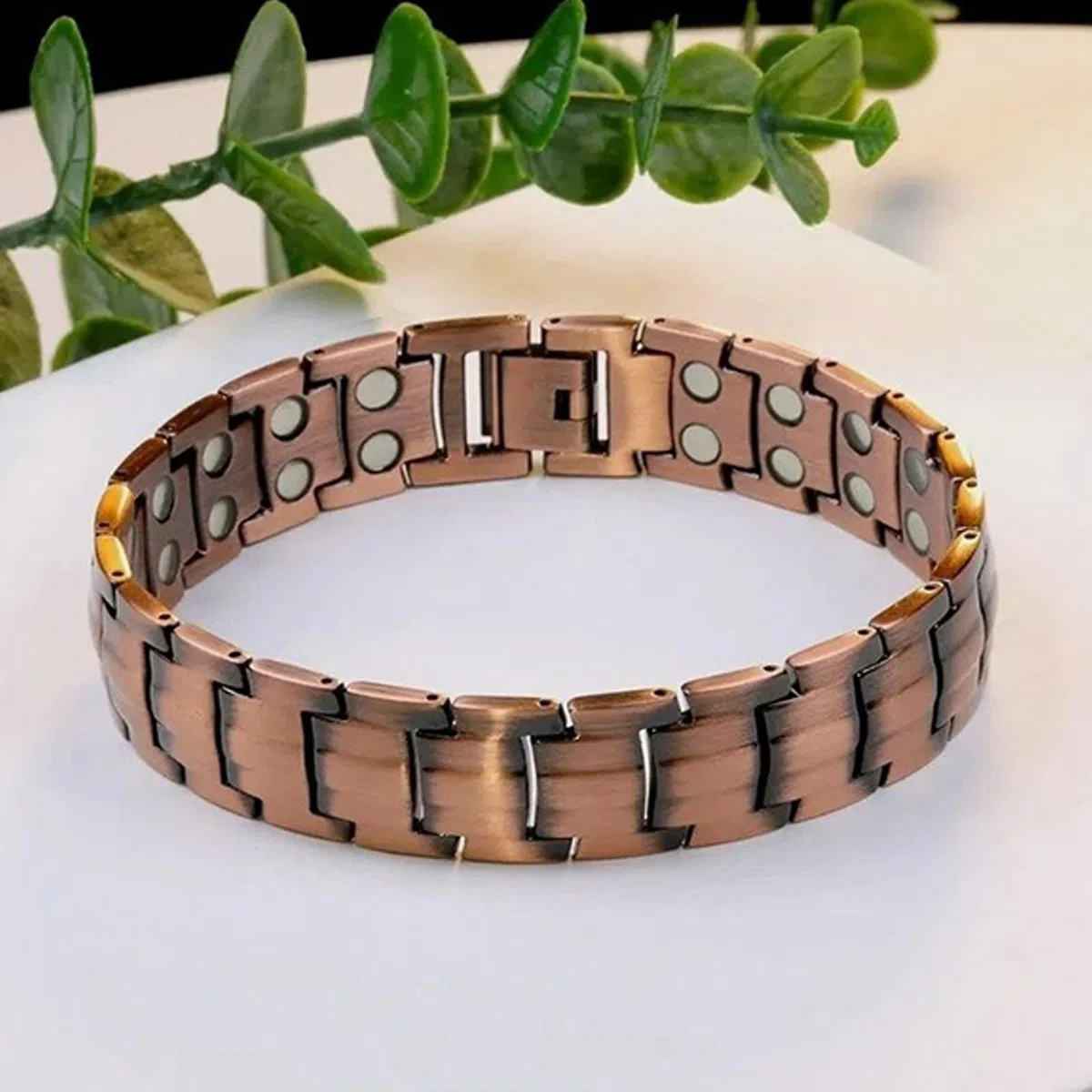 Bracciale In Rame Per Uomo | Bracciale In Rame Con Magnetini Regolabile Uomo - Gioiello Sportivo per Palestra Corsa Tennis Regalo Compleanno