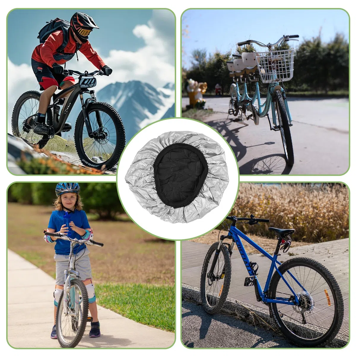 Set di 4 Coprisella Universali per Bicicletta - 100% Impermeabili, Protezione UV, Adatti per MTB, BMX, Bici da Corsa e Trekking - Materiale PVC Durevole e Leggero，Sicurezza e duratura