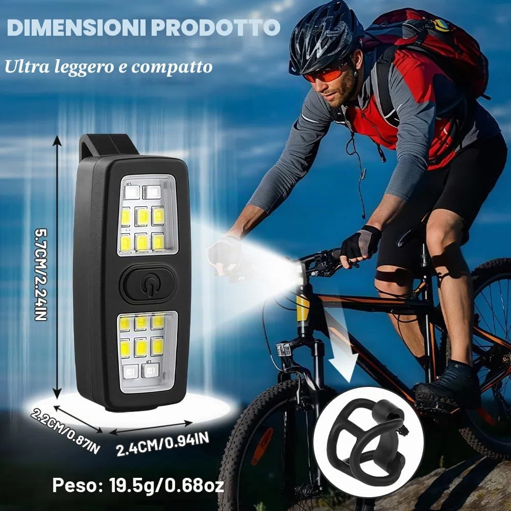 flintronic Lampada a LED con Clip, Impermeabile Torcia Frontale Ricaricabile USB, 7 Modalità di Illuminazione Torcia Vivavoce per Corsa, Arrampicata, Campeggio[Classe di efficienza energetica A+++]