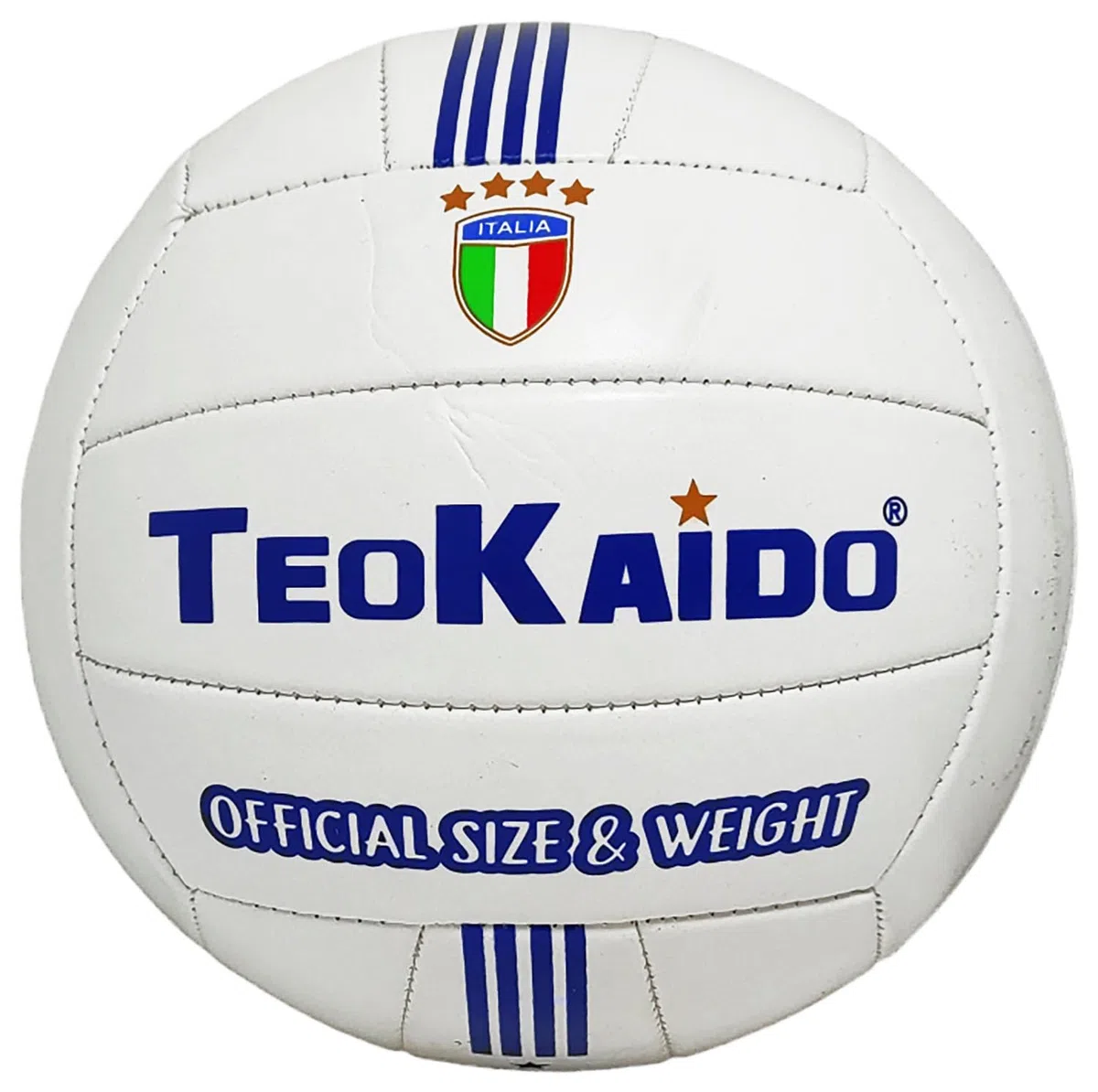 Pallone Da Volley Beach Volley Pro Water Resistent Modello con Scudetto Tricolore Italia (Bianco Rosso Verde) per Allenamento o Partita Diametro 21 cm