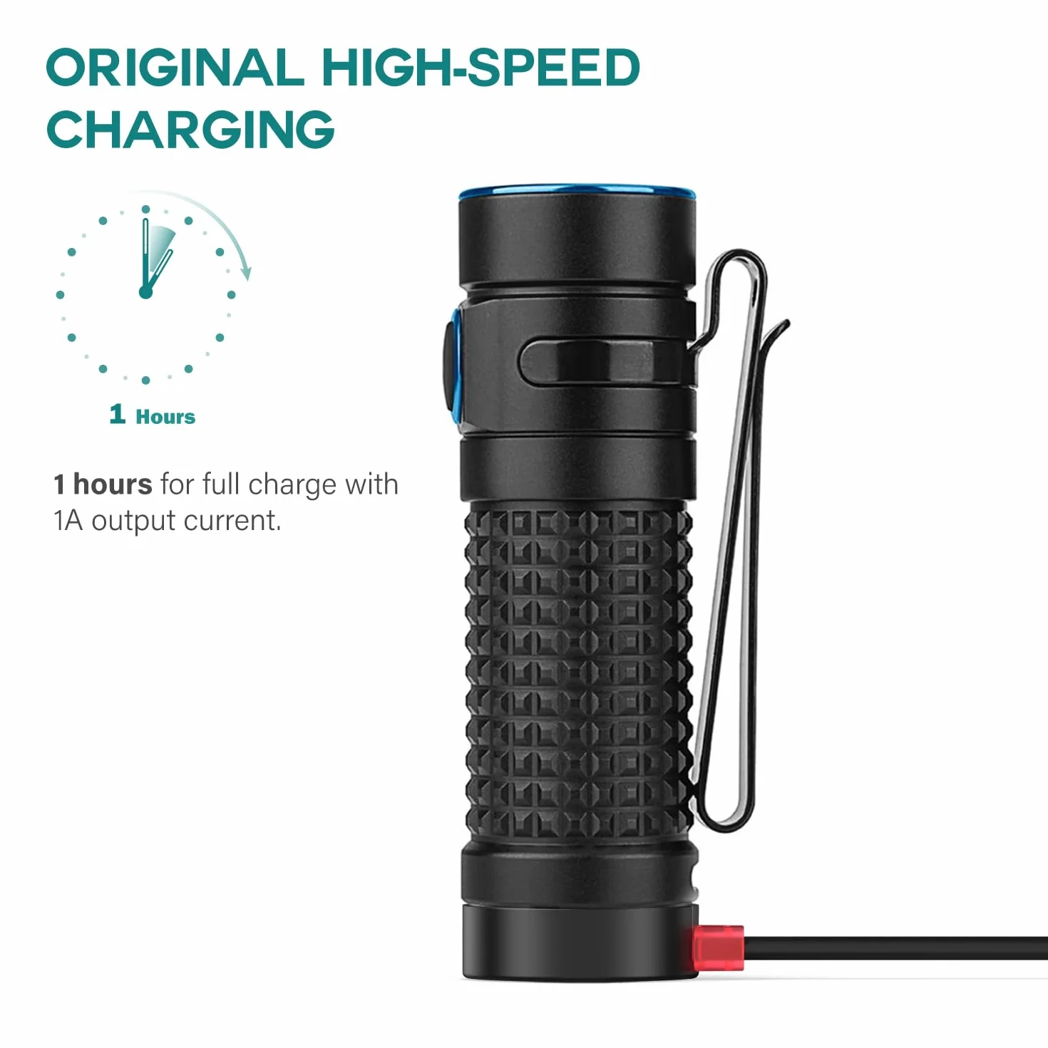 TUSITA MCC3 1A/1.5A/2A Caricatore Magnetic Compatibile con Olight Torcia Odin | Odin Mini | PL-Pro | Baton3 | Warrior Mini2 | Perun 2 | Seeker 3 pro | Warrior X3 3S | Baldr Pro R - 50CM