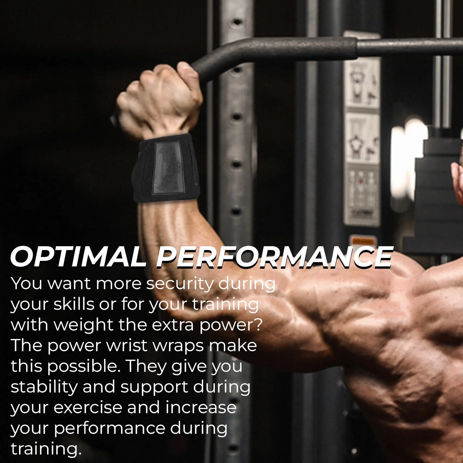 BEAST RAGE Polsiere per Sollevamento Pesi, per Sollevamento Pesi, Fitness, Allenamento, Palestra, Supporto per Pollice, Fascia Elastica in Cotone per Allenamento (Nero Pieno)