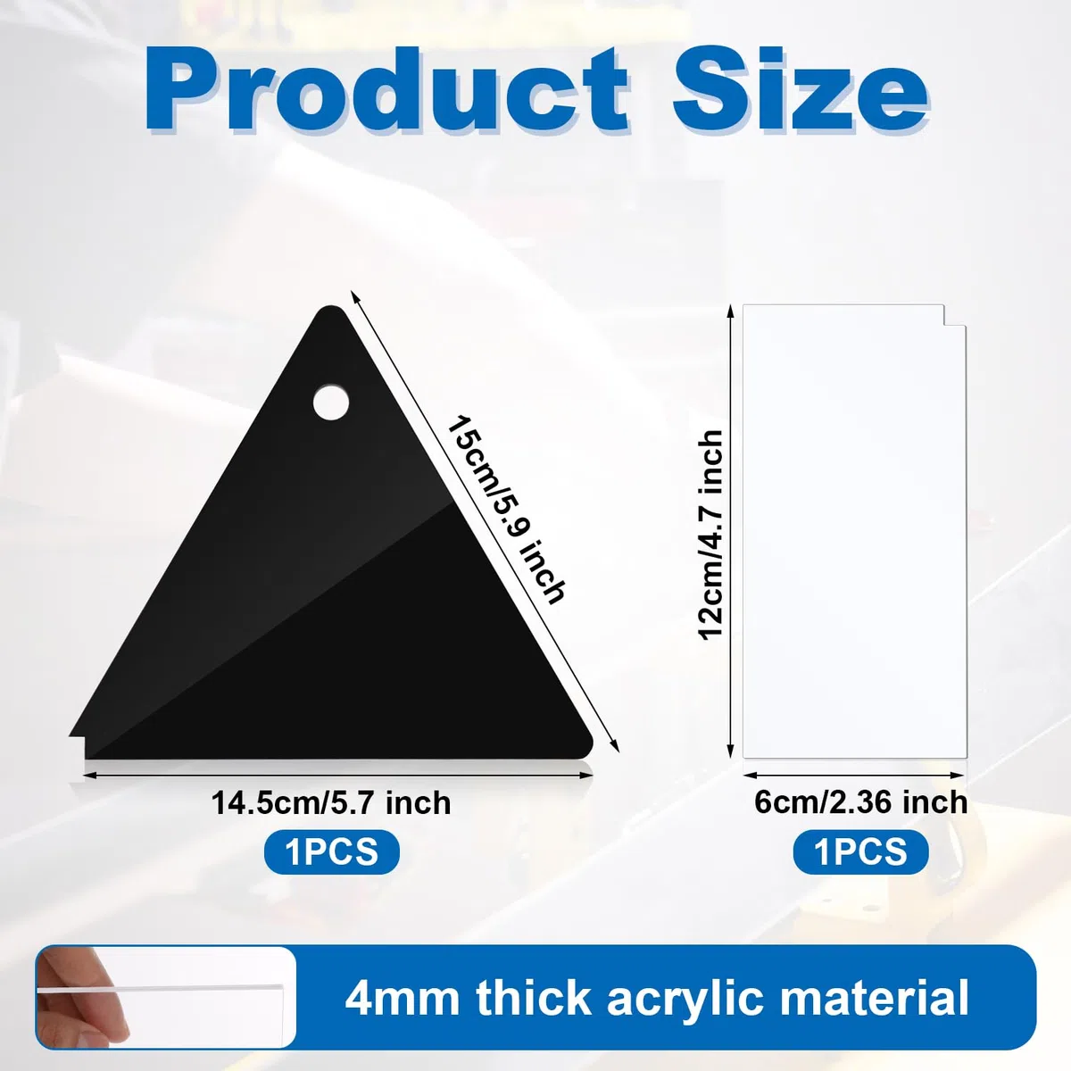 2pz Raschietto per Cera da Snowboard, Plastica Triangolo e Rettangolo Raschietto per Cera da Sci Rimozione Raschietto per Sci per Sport All'Aria Aperta Sci Snowboard Rimozione Extra Della Cera